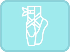 Desenho de dois pés com sapatilhas e posição de ballet