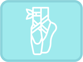 Desenho de dois pés com sapatilhas e posição de ballet