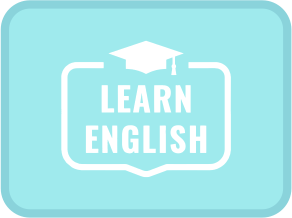 duas palavras em ingles: LEARN ENGLISH e o desenho de um capelo (chapeu de formatura )2