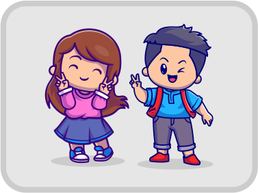 Desenho casal de crianças