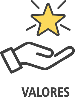 valores - desenho de uma mão com uma estrela radiante em cima dela